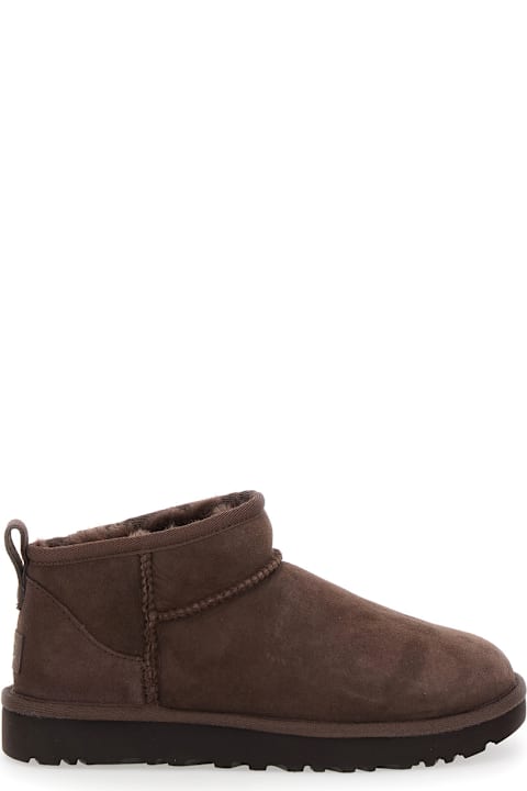 UGG لـ Women UGG 'ultra Mini' Brown Boots In Suede Woman