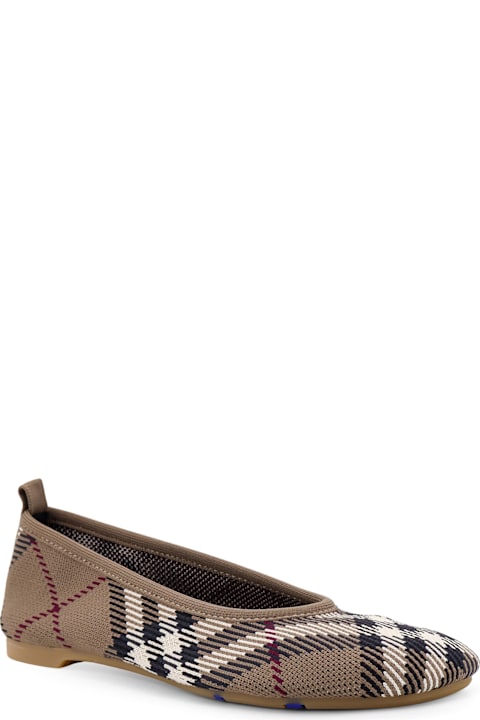 Burberry Flat Shoes for Women Burberry Embroidered Canvas Ballerinas