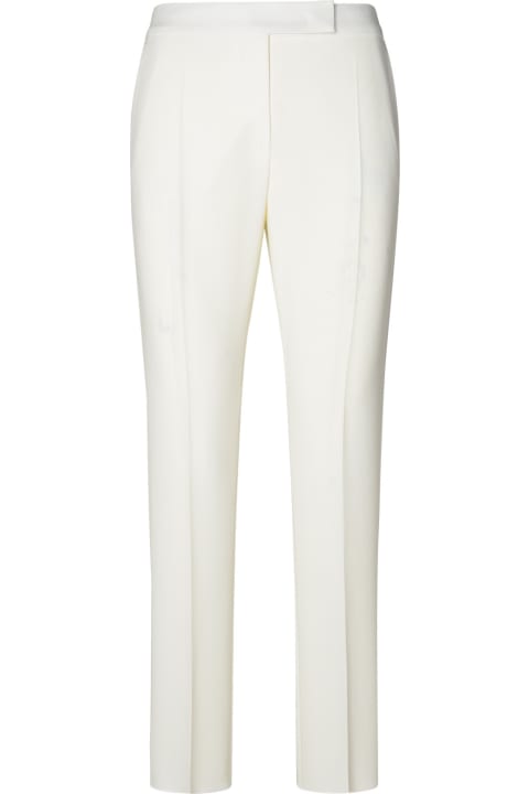 Max Mara Clothing for Women Max Mara White Triacetate Blend Trousers