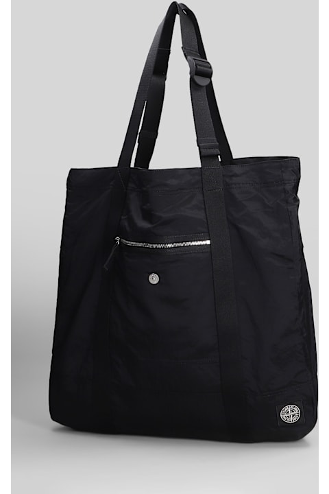Stone Island Tote In Black Polyamide