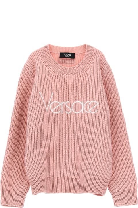 Versace Sweaters & Sweatshirts for Girls Versace Logo Embroidery Sweater