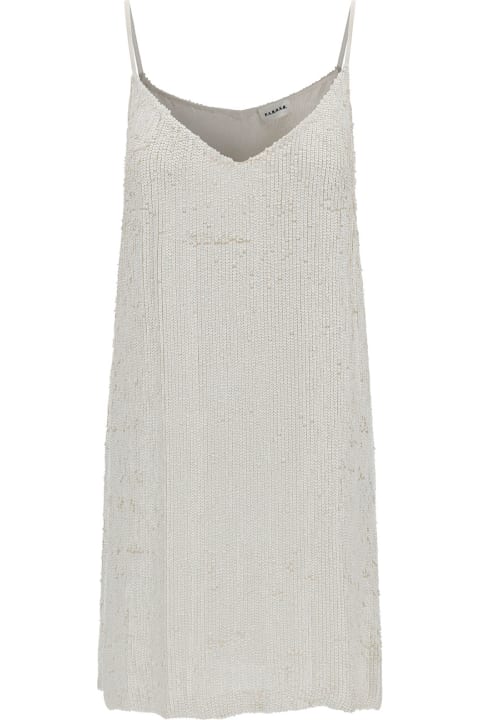 Parosh for Women Parosh Mini White Dress With All-over Paillettes In Viscose Woman