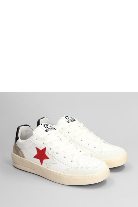 2Star Sneakers for Men 2Star Sneakers In White Suede And Leather