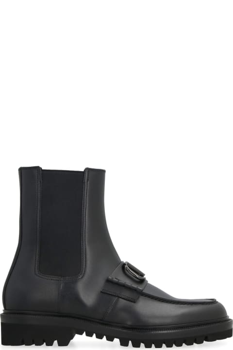 Boots for Men Valentino Garavani Valentino Garavani - Vlogo Leather Chelsea Boots