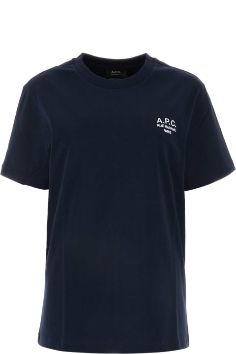 A.P.C. Topwear for Women A.P.C. Midnight Blue Cotton T-shirt