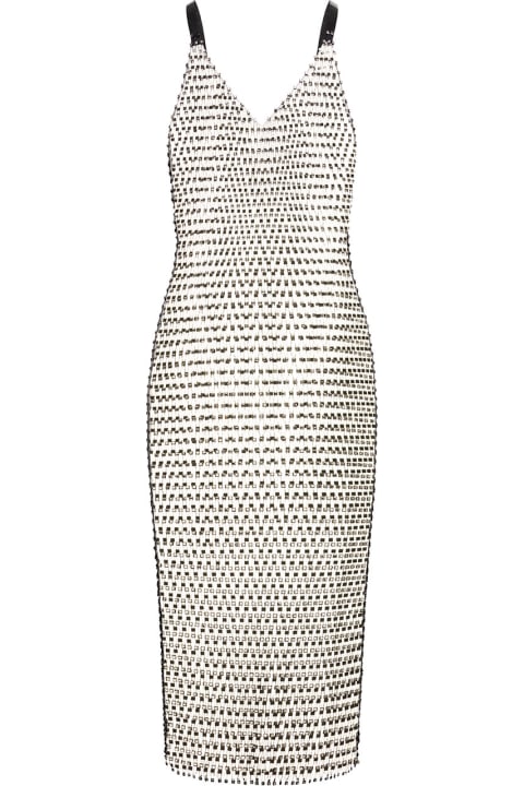 Rotate by Birger Christensen Women Rotate by Birger Christensen 'tadita' Midi Crystal Net Slip Dress Woman Rotate