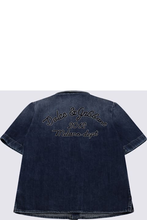 Dolce & Gabbana Shirts for Girls Dolce & Gabbana Blue Cotton Shirt