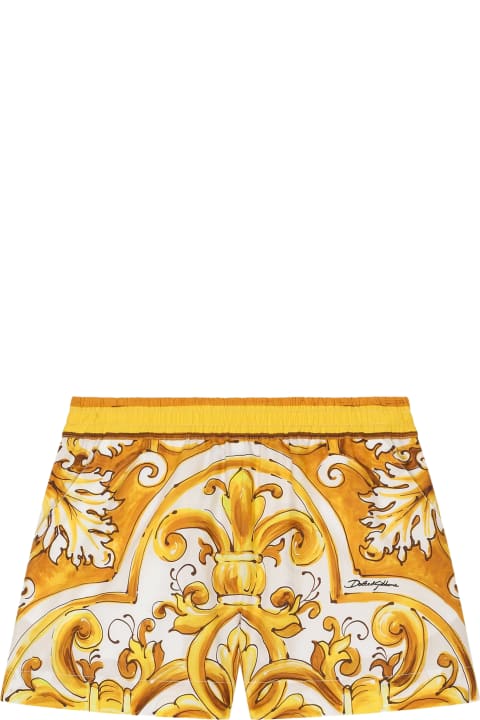 Dolce & Gabbana Bottoms for Girls Dolce & Gabbana Poplin Shorts With Print