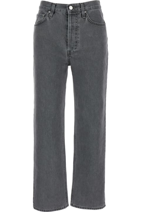 Totême for Women Totême Grey Straight High Waist Jeans In Cotton Woman