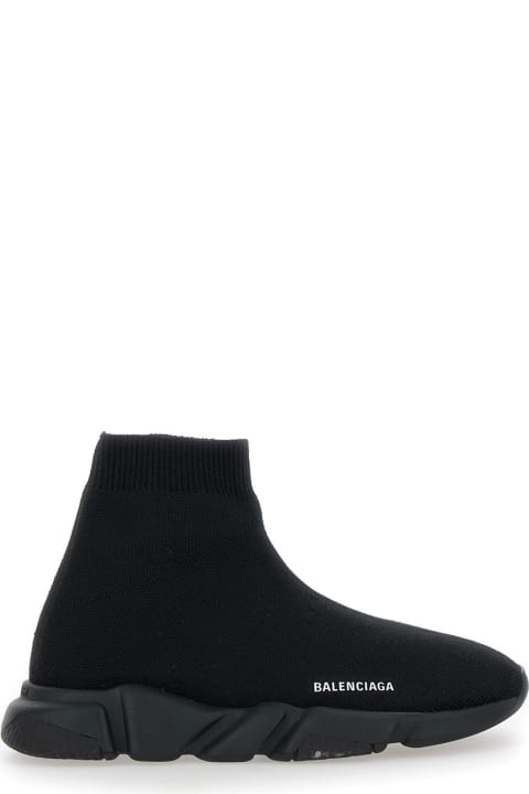 Balenciaga for Kids Balenciaga 'speed' Black Sneakers With Logo Detail On The Side In Tech Fabric Black Boy