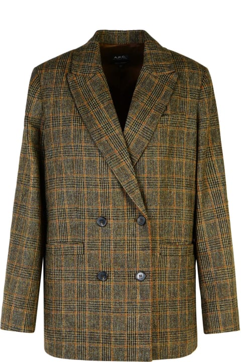 Coats & Jackets for Women A.P.C. 'lucy' Brown Virgin Wool Blazer
