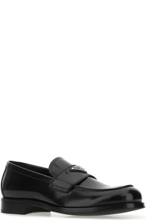 Shoes for Men Prada Black Leather Loafers