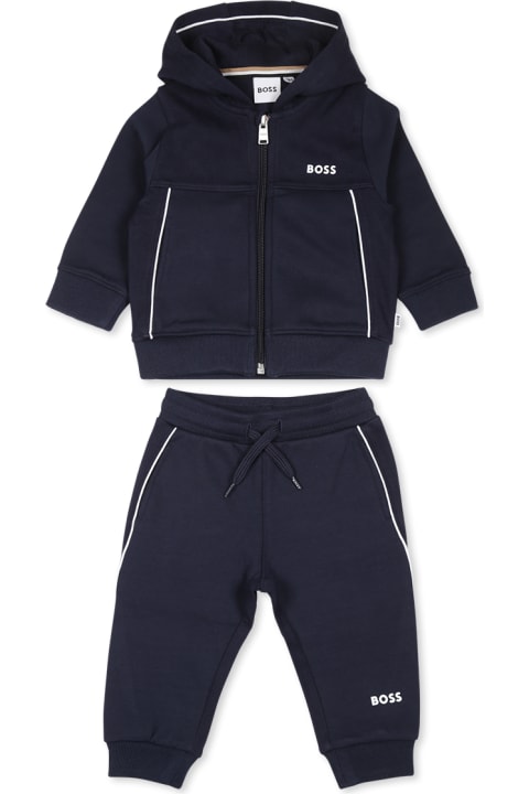 Homeware Hugo Boss Light Blue Set For Baby Boy With Logo