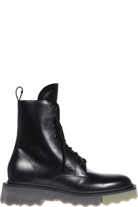 Boots for Men Off-White Leather Lace-up Boots