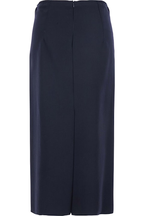 Mauro Grifoni for Men Mauro Grifoni Blue Skirt With Rear Single Slit And Rear Zip Closure In Fabric Woman