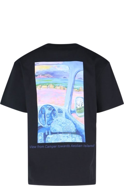 J.W. Anderson ملابس علوية لـ القسم الرجالي J.W. Anderson 'camper' Print Logo T-shirt