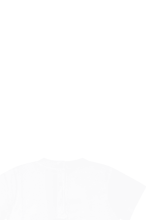 Topwear for Baby Girls Balmain White T-shirt For Babykids With Logo