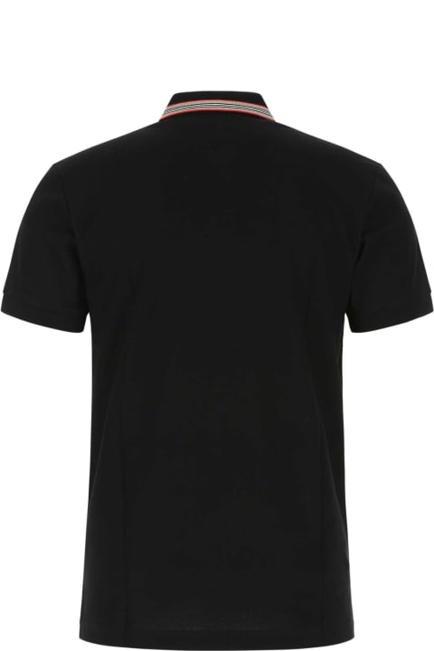 Topwear for Men Burberry Black Piquet Polo Shirt