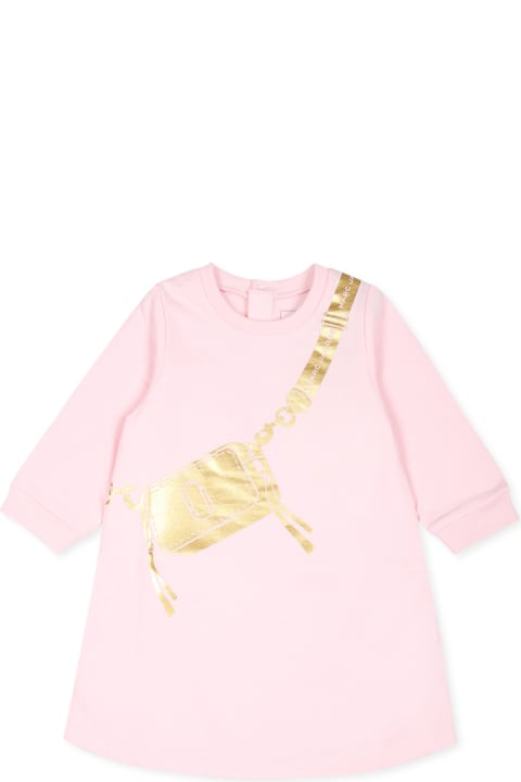 Homeware Marc Jacobs Pink Dress For Baby Girl With Bag Print