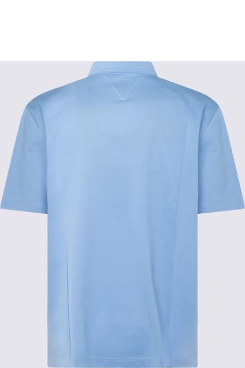 Bottega Veneta for Men Bottega Veneta Light Blue Cotton Polo Shirt