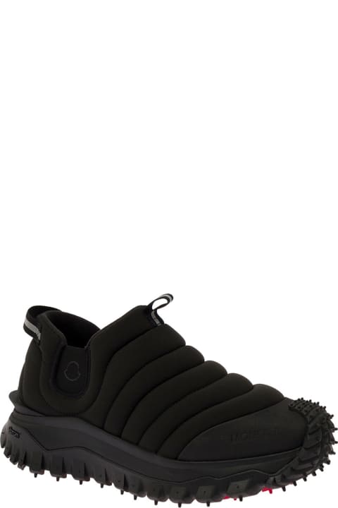 'trailgrip Après' Black Low-top Chunky Quilted Sneakers In Nylon Man Moncler