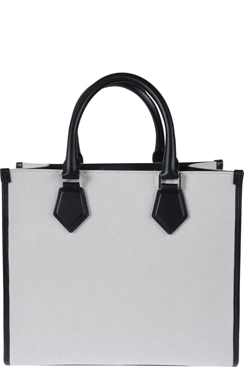 Logo Embossed Round Top Handle Tote