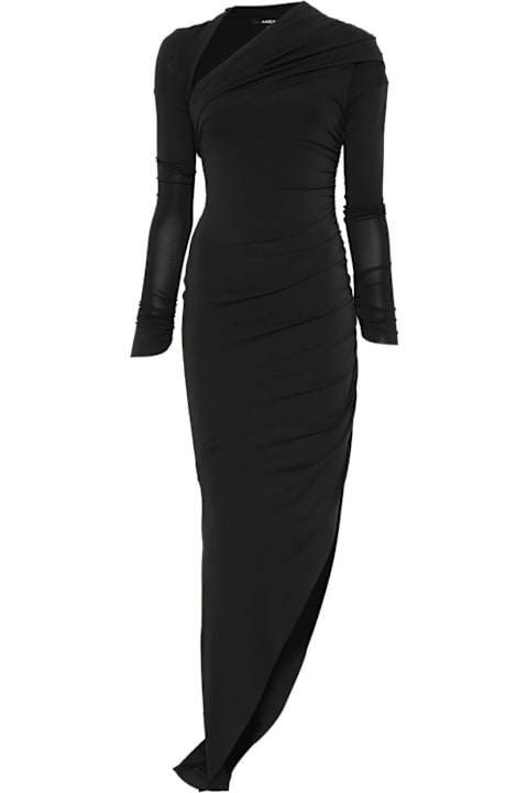 أدوات منزلية Amen Amen Black Asymmetrical Draped Dress
