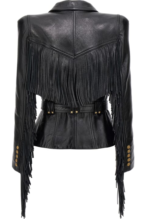 ウィメンズ Balmainのウェア Balmain Jolie Madame Leather Jacket