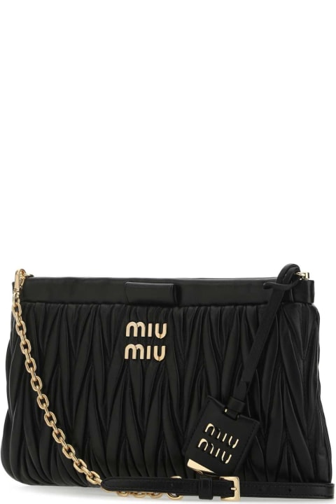 Miu Miu Shoulder Bags for Women Miu Miu Black Nappa Leather Crossbody Bag