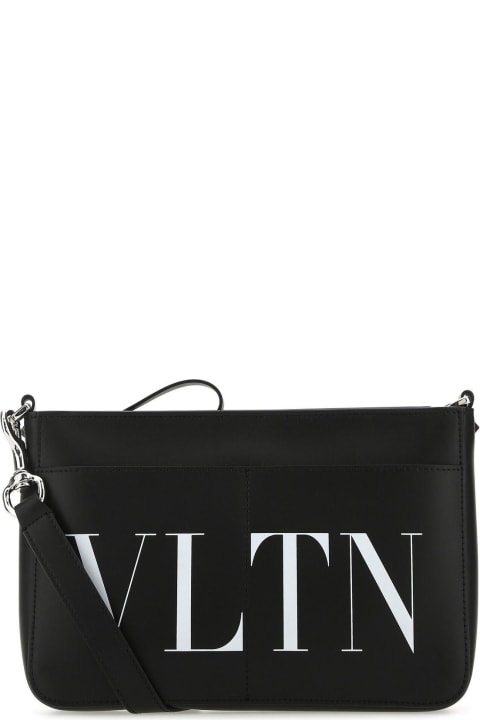Valentino Garavani Shoulder Bags for Men Valentino Garavani Black Leather Crossbody Bag