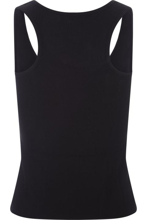 Topwear for Women Palm Angels Black Embroidered Tank Top