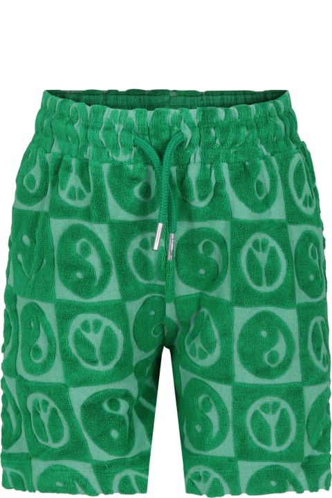 Molo Bottoms for Boys Molo Green Short For Boy With Yin And Yang