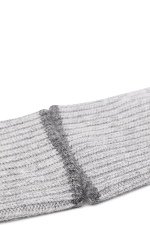 Contrasting-trim Knitted Gloves