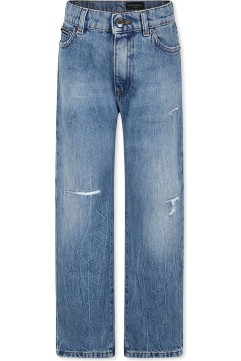 Homeware Dolce 
Gabbana Blue Jeans For Boy With Logo