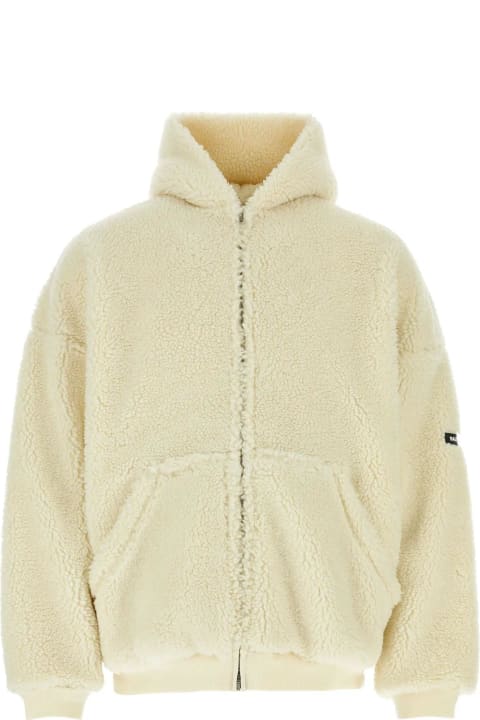 Balenciaga Coats & Jackets for Women Balenciaga Ivory Teddy Oversize Sweatshirt