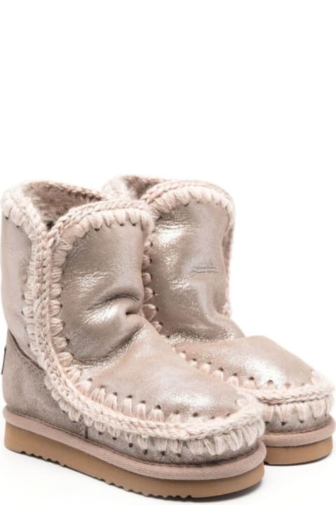 Eskimo Boots In Patent Sheepskin Girl Mou Kids