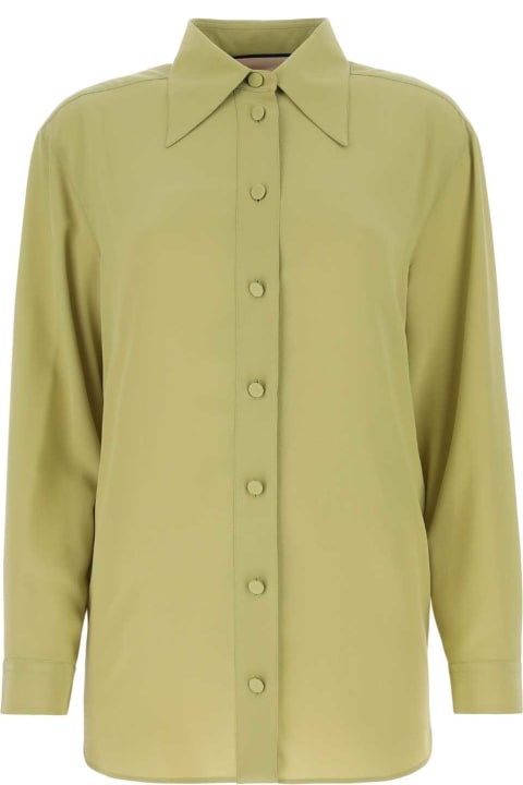 Gucci Clothing for Women Gucci Pistachio Green Crepe Shirt