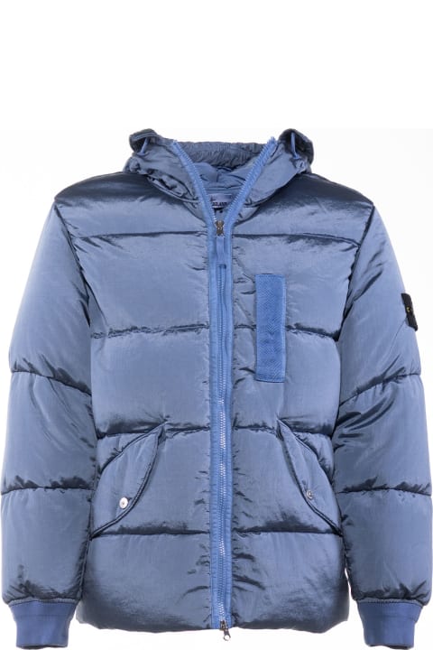 Stone Island for Men Stone Island Down Jacket With Logo On The Sleeve