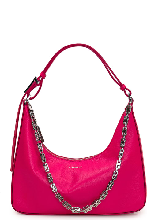 Givenchy Sale for Women Givenchy Neon Pink Leather Small Cut Out Moon Bag With Chain