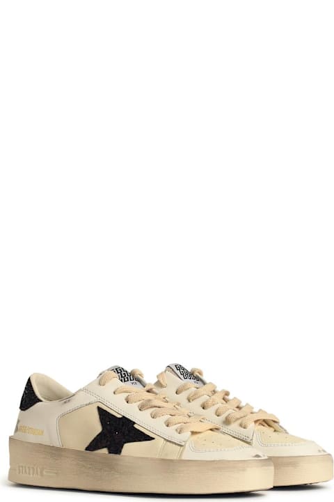 آخر صيحات الموضة من السيدات Golden Goose 'stardan' White Leather Sneakers