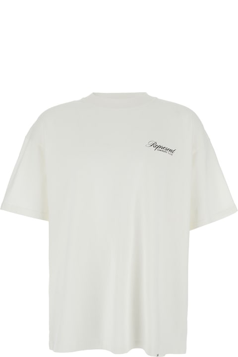 Homeware REPRESENT White Crewneck T-shirt With With Front And Back Owners Club Print In Cotton Man