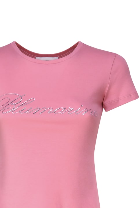 Fashion for Women Blumarine T-shirt With Studs And Rhinestone Embroidery