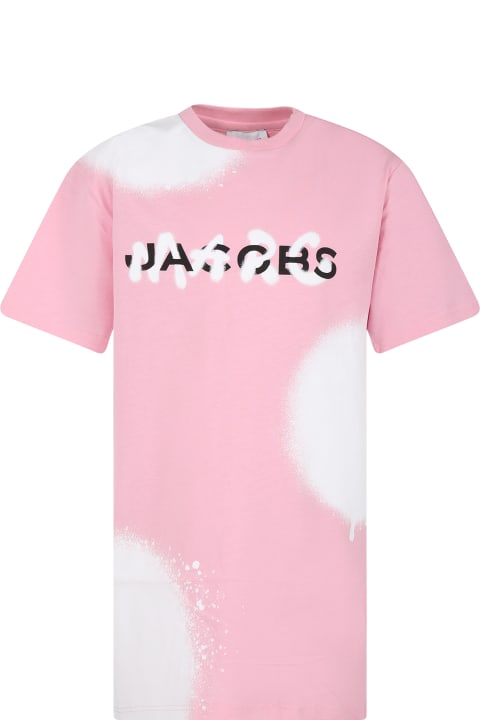 Marc Jacobs Dresses for Girls Marc Jacobs Pink Dress For Girl With Logo