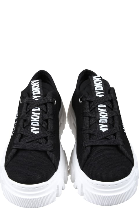 DKNY Shoes for Girls DKNY Black Sneakers For Girl With Logo