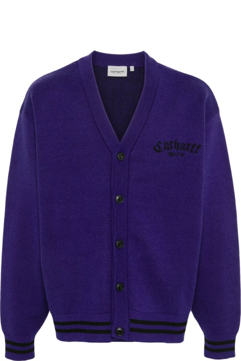 Carhartt Sweaters for Men Carhartt Purple Onyx Knit Cardigan