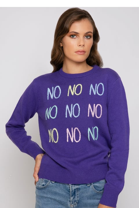 Homeware MC2 Saint Barth Woman Sweater With No No No Embroidery