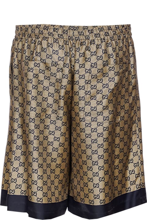 Pants for Men Gucci Printed Silk Twill Shorts