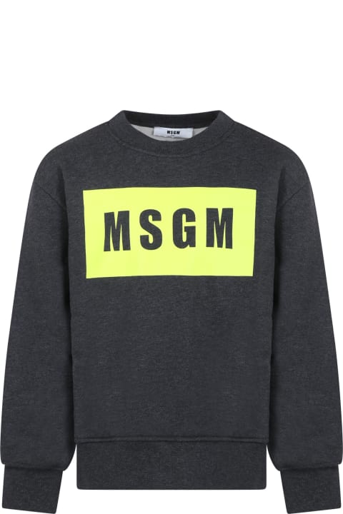 MSGM Sweaters & Sweatshirts for Women MSGM Grey Sweatshirt For Kids With Logo