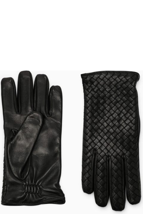 Bottega Veneta Men Bottega Veneta Black Leather Gloves