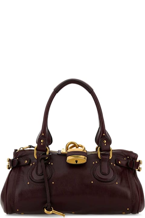 Chloé Aubergine Leather Paddington Shoulder Bag